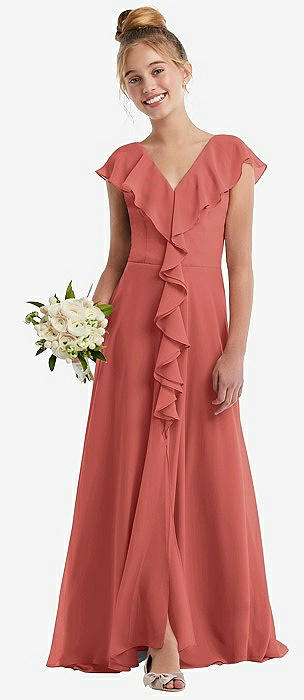 Coral junior 2024 bridesmaid dresses