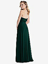 Rear View Thumbnail - Evergreen Cuffed Strapless Maxi Dress with Front Slit