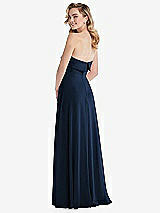 Rear View Thumbnail - Midnight Navy Cuffed Strapless Maxi Dress with Front Slit