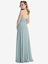 Rear View Thumbnail - Morning Sky Cuffed Strapless Maxi Dress with Front Slit