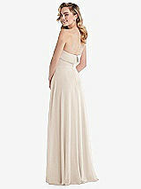 Rear View Thumbnail - Oat Cuffed Strapless Maxi Dress with Front Slit