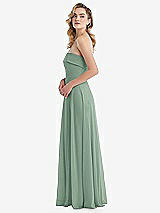 Side View Thumbnail - Seagrass Cuffed Strapless Maxi Dress with Front Slit