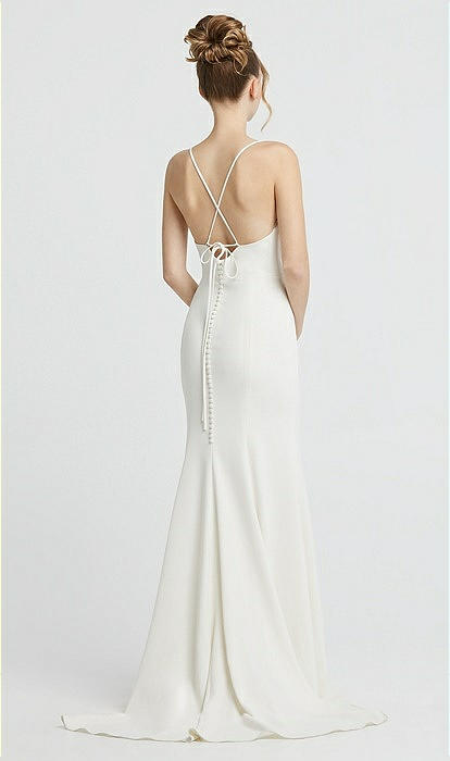 Cowl neck low back hotsell wedding dress