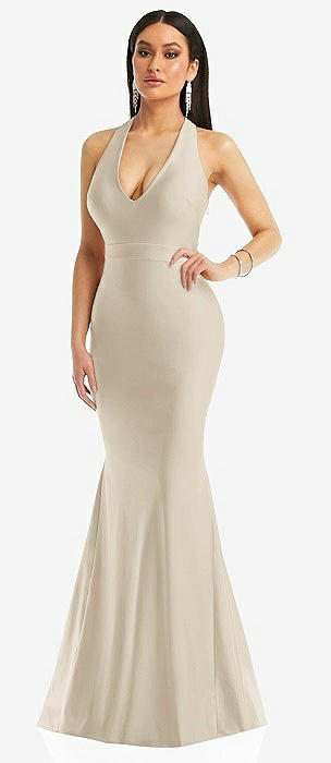 Champagne Halter Bridesmaid Dresses