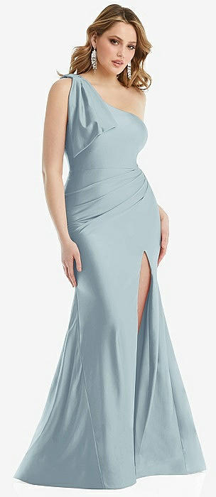 Dessy collection surplice ruched chiffon outlet gown