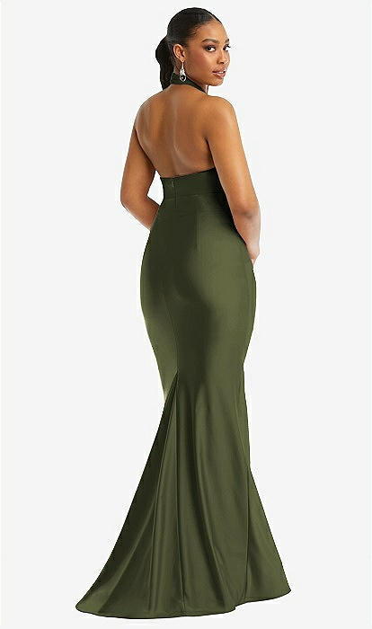 Green satin mermaid clearance dress