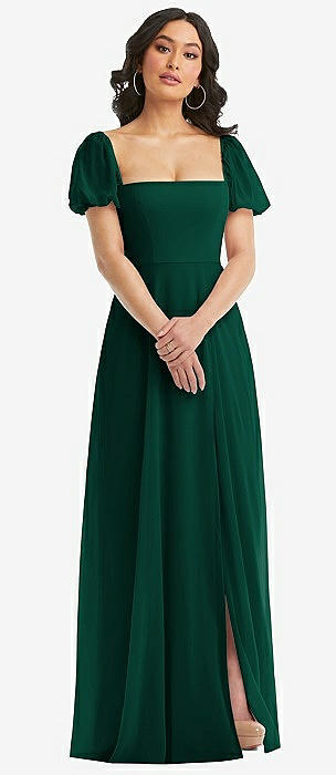 green bridesmaid dresses long