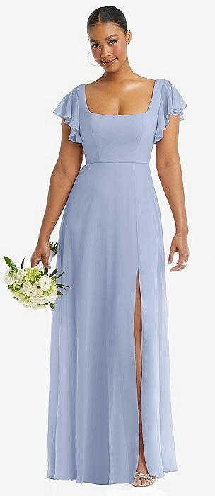 Sky Blue Lux Chiffon Bridesmaid Dresses