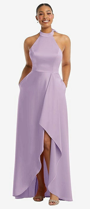 Long purple hotsell bridesmaid dress