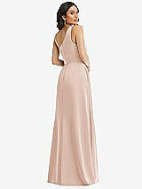 Rear View Thumbnail - Cameo One-Shoulder High Low Maxi Dress with Pockets