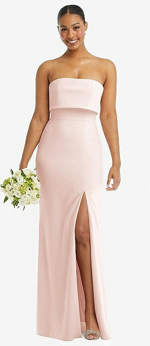 Blush strapless bridesmaid dresses sale