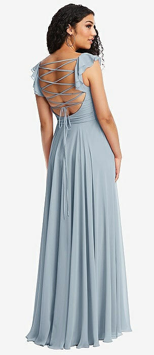 Dessy collection surplice outlet ruched chiffon gown