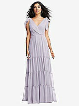 Front View Thumbnail - Moondance Bow-Shoulder Faux Wrap Maxi Dress with Tiered Skirt