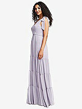 Side View Thumbnail - Moondance Bow-Shoulder Faux Wrap Maxi Dress with Tiered Skirt