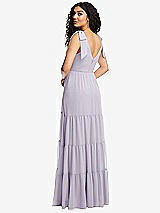 Rear View Thumbnail - Moondance Bow-Shoulder Faux Wrap Maxi Dress with Tiered Skirt