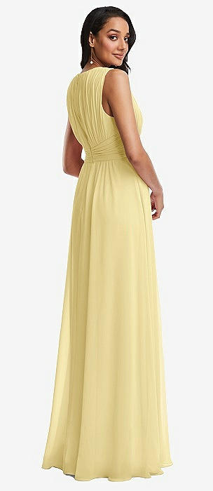 TRIANGLE CUTOUT BODICE MAXI DRESS WITH ADJUSTABLE STRAPS TH117 in