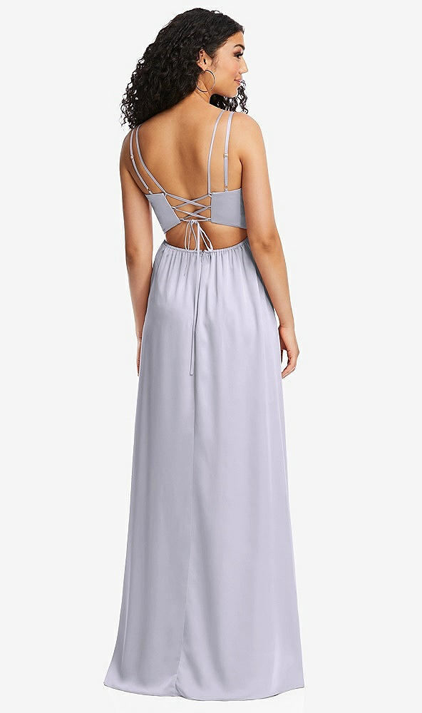 Back View - Silver Dove Dual Strap V-Neck Lace-Up Open-Back Maxi Dress