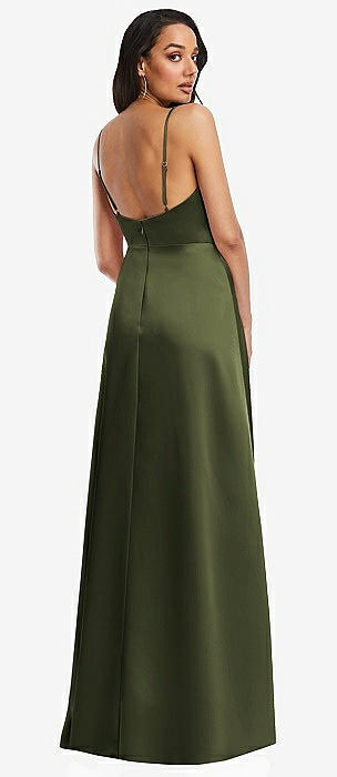 Olive green clearance backless dress