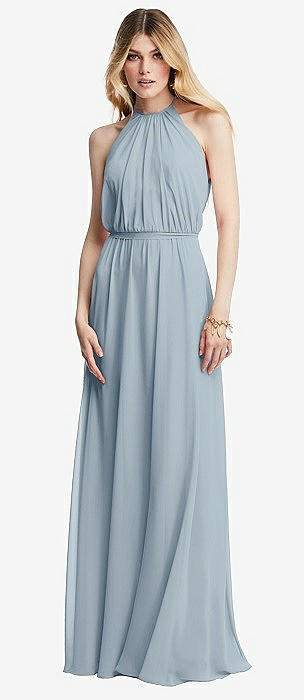 Dessy collection surplice ruched chiffon outlet gown