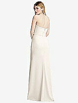 Alt View 3 Thumbnail - Ivory Strapless Pleated Faux Wrap Trumpet Gown with Front Slit