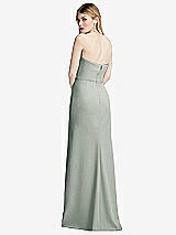 Alt View 3 Thumbnail - Willow Green Strapless Pleated Faux Wrap Trumpet Gown with Front Slit