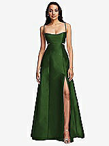 Front View Thumbnail - Celtic Open Neckline Cutout Satin Twill A-Line Gown with Pockets