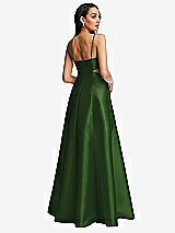 Rear View Thumbnail - Celtic Open Neckline Cutout Satin Twill A-Line Gown with Pockets