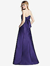Side View Thumbnail - Grape Strapless A-line Satin Gown with Modern Bow Detail