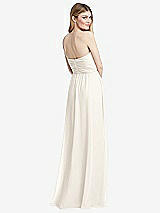 Rear View Thumbnail - Ivory Shirred Bodice Strapless Chiffon Maxi Dress with Optional Straps