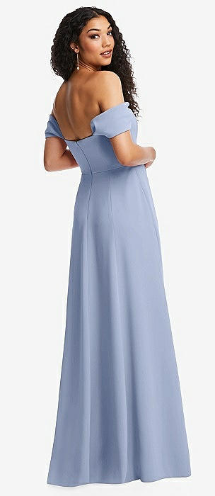 Off the shoulder crossback gown best sale dessy collection