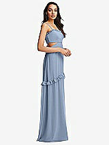 Side View Thumbnail - Cloudy Ruffle-Trimmed Cutout Tie-Back Maxi Dress with Tiered Skirt