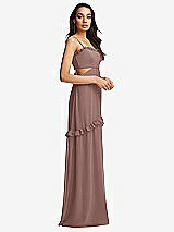 Side View Thumbnail - Sienna Ruffle-Trimmed Cutout Tie-Back Maxi Dress with Tiered Skirt