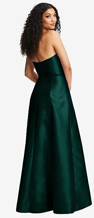 Sleeveless Square-neck Princess Line Bridesmaid Dress With Pockets In  Evergreen