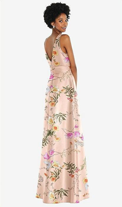 Floral satin maxi discount dress