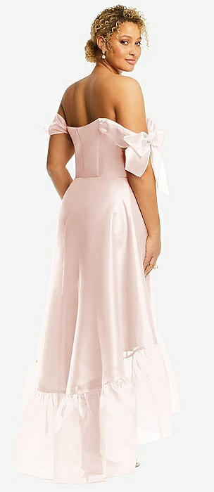 Off the shoulder hot sale short bridesmaid dresses