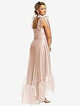 Alt View 3 Thumbnail - Cameo Convertible Deep Ruffle Hem High Low Organdy Dress with Scarf-Tie Straps