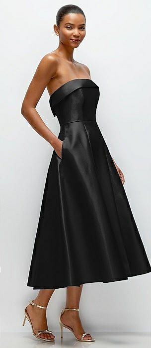 Womens black strapless clearance dress