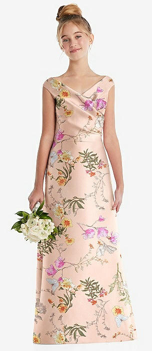 Floral print junior outlet bridesmaid dresses