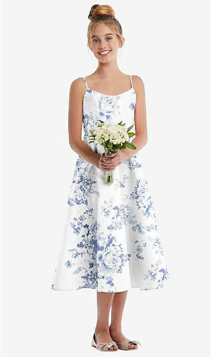 Floral print junior bridesmaid on sale dresses