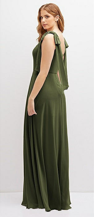 ASOS DESIGN Bridesmaid lace-up back maxi slip dress in sage green