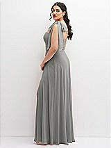 Alt View 2 Thumbnail - Chelsea Gray Chiffon Convertible Maxi Dress with Multi-Way Tie Straps