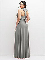 Rear View Thumbnail - Chelsea Gray Chiffon Convertible Maxi Dress with Multi-Way Tie Straps