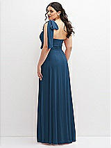 Alt View 3 Thumbnail - Dusk Blue Chiffon Convertible Maxi Dress with Multi-Way Tie Straps