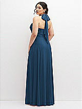 Rear View Thumbnail - Dusk Blue Chiffon Convertible Maxi Dress with Multi-Way Tie Straps