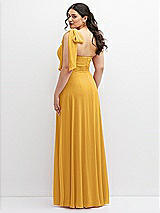 Alt View 3 Thumbnail - NYC Yellow Chiffon Convertible Maxi Dress with Multi-Way Tie Straps