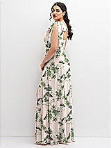 Alt View 2 Thumbnail - Palm Beach Print Chiffon Convertible Maxi Dress with Multi-Way Tie Straps