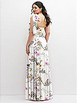 Alt View 3 Thumbnail - Butterfly Botanica Ivory Chiffon Convertible Maxi Dress with Multi-Way Tie Straps