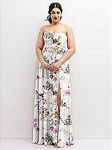 Alt View 4 Thumbnail - Butterfly Botanica Ivory Chiffon Convertible Maxi Dress with Multi-Way Tie Straps
