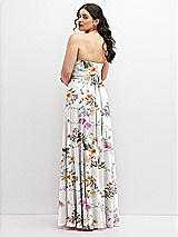 Alt View 6 Thumbnail - Butterfly Botanica Ivory Chiffon Convertible Maxi Dress with Multi-Way Tie Straps