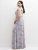 Alt View 2 Thumbnail - Butterfly Botanica Silver Dove Chiffon Convertible Maxi Dress with Multi-Way Tie Straps